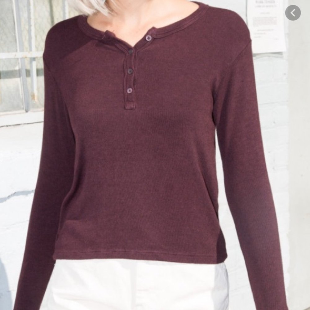 Maroon Brandy Melville Henley Top